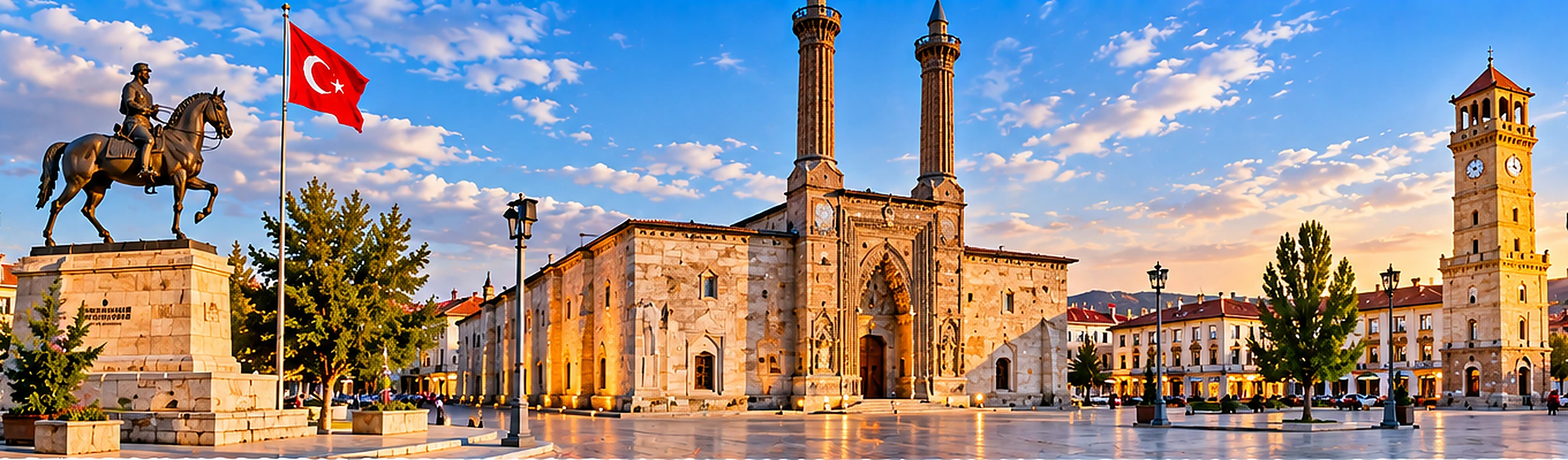 Sivas tarihi merkez ve şehir meydanı manzarası